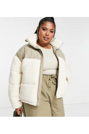 Urban Bliss Plus - Giacca in pile imbottita color crema