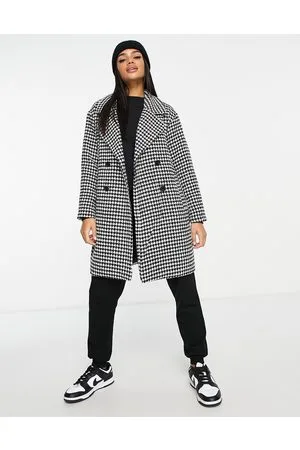 QED London Cappotto doppiopetto a quadri pied de poule