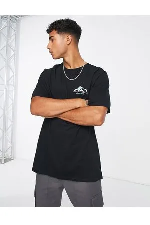 New Look T-shirt nera con stampa di montagna