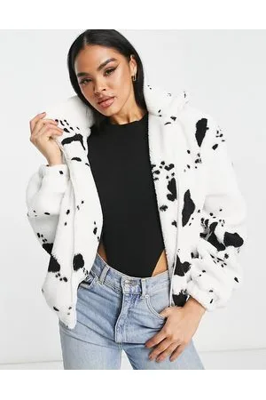 QED London Giacca in pile borg monocromatico con zip