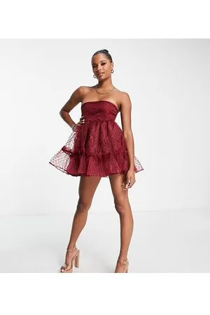 Jaded Rose Vestito molto corto a fascia in organza