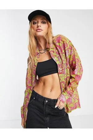 Bolongaro Camicia semitrasparente verde con stampa cachemire