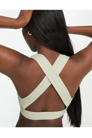 Hoxton Haus Reggiseno sportivo incrociato sulla schiena salvia