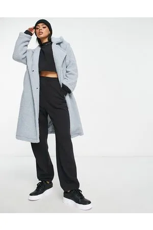 QED London Cappotto oversize taglio lungo in pile borg