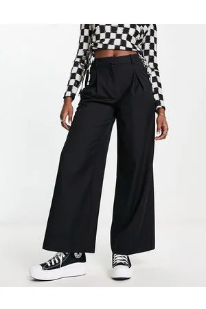 Weekday Indy - Pantaloni dad fit neri a fondo ampio extra larghi
