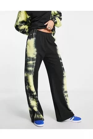 ASOS Joggers oversize neri con dettagli tie-dye fluo sui lati