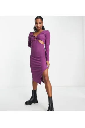 Pieces® Esclusiva - Vestito midi con cut-out e dettaglio ad anello, colore