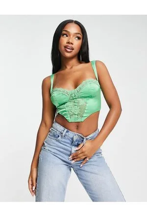 Love Triangle Top a corsetto con finiture in pizzo
