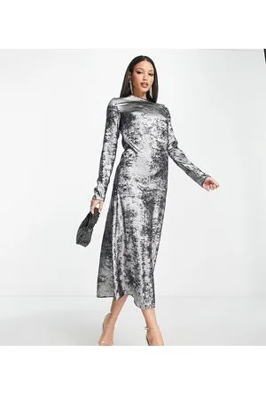 River Island Vestito sottoveste midi in raso color