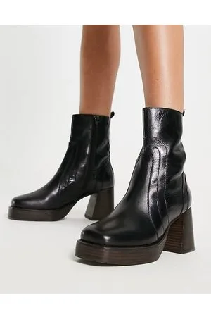 Schuh Cora - Stivaletti con tacco neri in pelle
