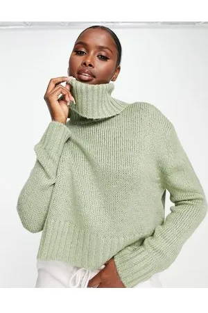 Brave Soul Cattio - Maglione con collo alto squadrato corto