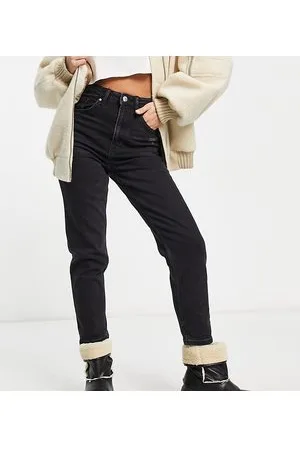 Bershka Petite - Mom jeans neri comfort fit