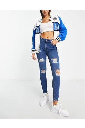 New Look Jeans skinny con strappi lavaggio scuro