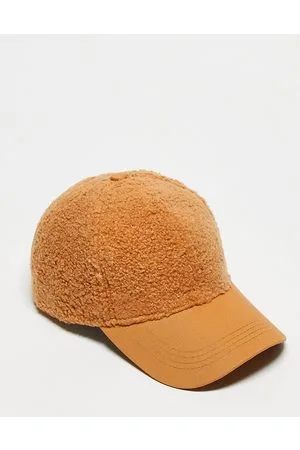 SVNX Cappellino con visiera in pile borg color cuoio