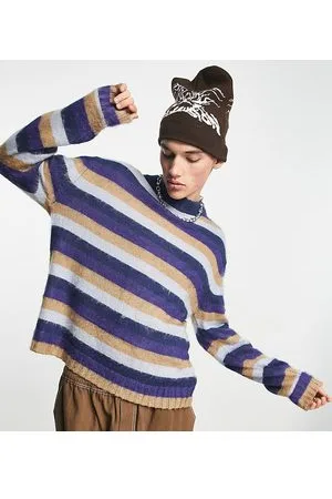 COLLUSION Maglione in maglia spazzolata a righe