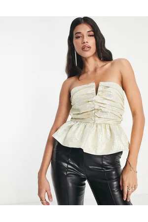 River Island Top a fascia color arricciato