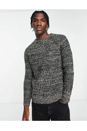 French Connection Maglione a trecce spesse e grigio chiaro