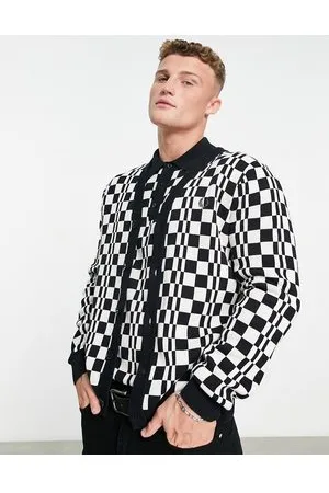 Fred Perry Cardigan in maglia nera a quadri