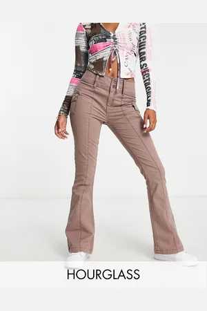 ASOS Hourglass - Pantaloni a zampa color visone con tasche cargo