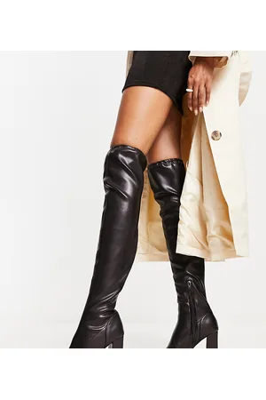 Glamorous Donna Stivali sopra il ginocchio - In esclusiva per ASOS - - Second Skin - Stivali sopra al ginocchio con tacco largo neri