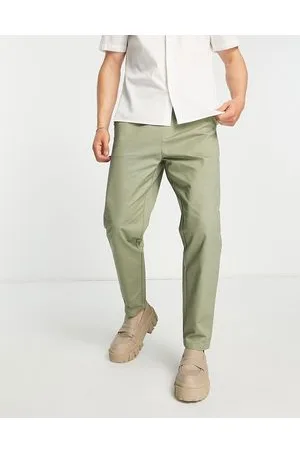 Bando Pantaloni alla caviglia con vita elasticizzata kaki
