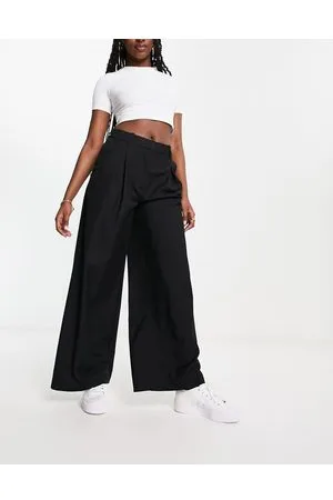 Weekday Indy - Pantaloni dad fit neri a fondo ampio extra larghi