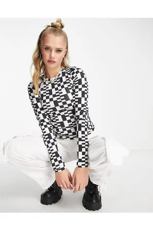 JJXX Top accollato e bianco con stampa stile pixel