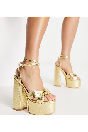 Glamorous Wide Fit Sandali con tacco e plateau color pitonato