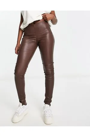 Y.A.S Pantaloni in vera pelle marroni