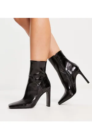 ASOS Wide Fit - Embassy - Stivaletti a pianta larga con tacco alto neri