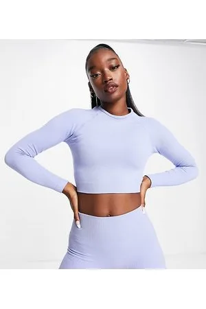 HIIT Crop top a maniche lunghe senza cuciture lavanda
