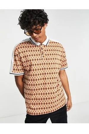 ASOS Polo comoda in tessuto jacquard con fettucce sulle spalle
