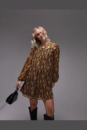 Topshop Vestito corto triangolare testurizzato con cut-out