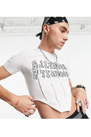 COLLUSION T-shirt con dettaglio stile corsetto con stampa grafica