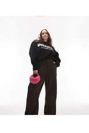 Topshop Joggers dritti color cioccolato intenso