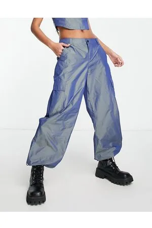 ASOS Pantaloni parachute oversize iridescente in coordinato