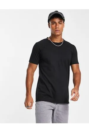 Le Breve T-shirt squadrata nera con cuciture divise