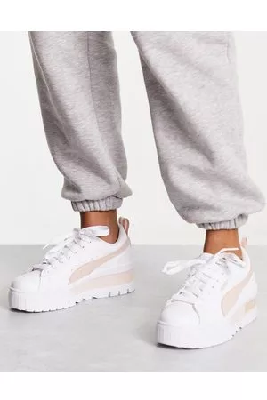 Puma cali outlet bianche e rosa