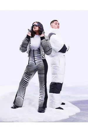 ASOS Salopette da sci con stampa monocromatica