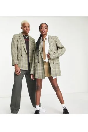 COLLUSION Unisex - Blazer oversize a quadri neutri