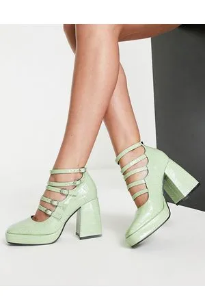 Daisy Street Scarpe con tacco e fascette in vinile salvia