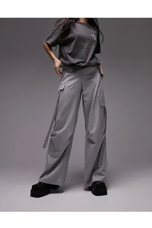 Topshop Pantaloni cargo sartoriali grigio mélange