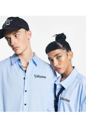 COLLUSION Unisex - Camicia oversize con logo