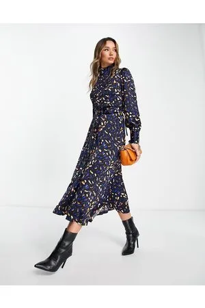 Y.A.S Vestito midi in raso a fiori con cintura