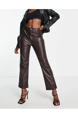 Never Fully Dressed Pantaloni in similpelle PU color cioccolato