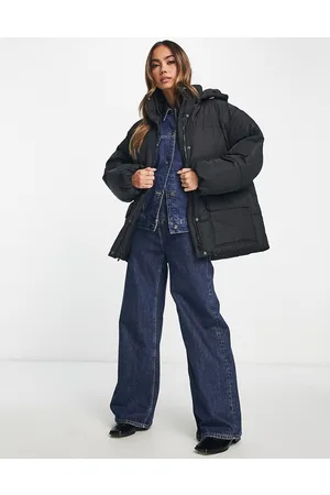 NA-KD Giacca imbottita oversize nera con cappuccio
