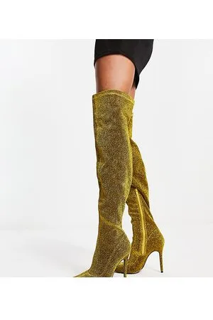 Public Desire Dasha - Stivali cuissard glitterato a pianta larga