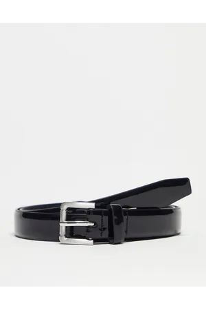 River Island Cintura nera con fibbia argento