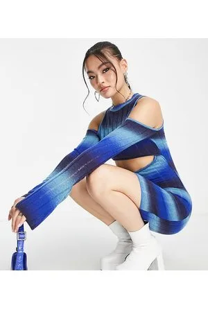 AsYou Vestito in maglia traforato e sfumato