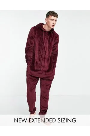 ASOS Onesie da casa in pile bordeaux
